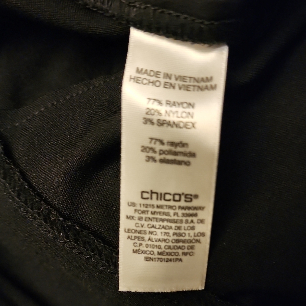 Chico's Perfect Stretch pull on Black Cropped Pants sz 3(XL) Short - Picture 7 of 7